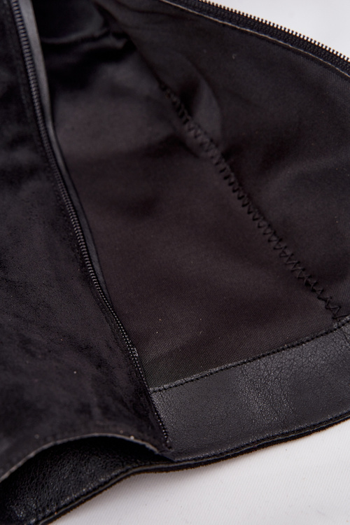 Kozaki Damskie Z Marszczoną Cholewką I Klamrą Czarne Ophelis