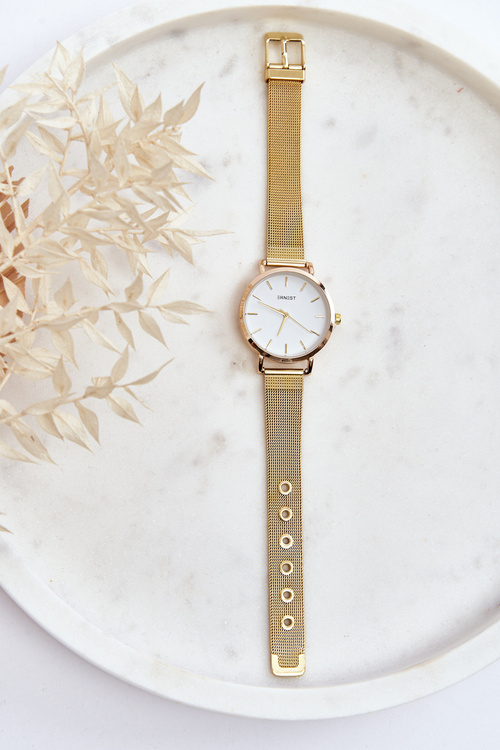 Damski Zegarek Na Bransolecie Ernest E97280 Złoty