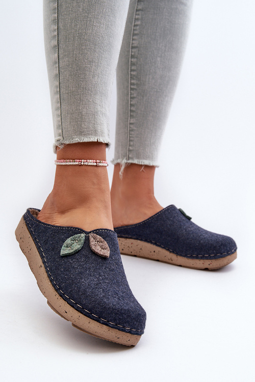 Kapcie Damskie Filcowe Inblu ED000013 Granatowe