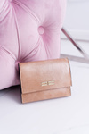 Portfel Damski Klasyczny Mały Beżowy Na Magnes