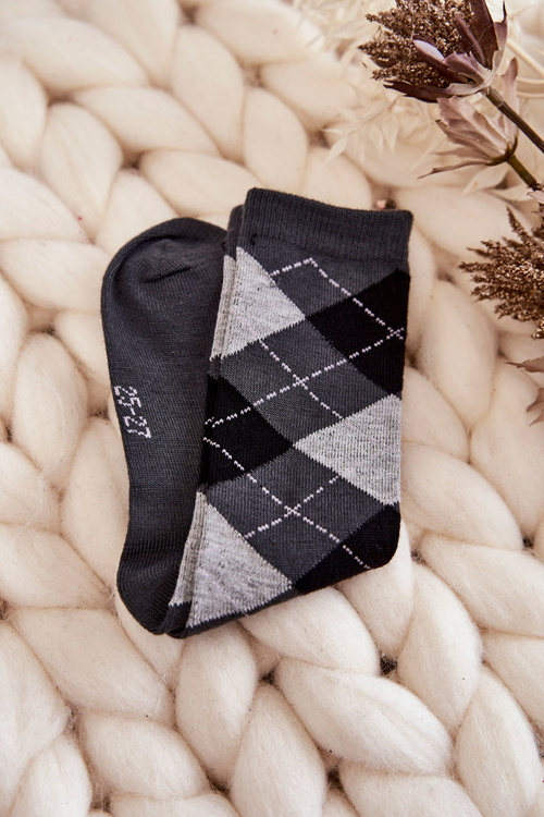 Młodzieżowe Wysokie Skarpety W Kratę 5-Pak Multikolor