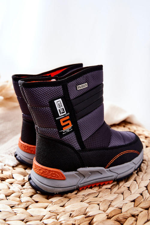 Dziecięce Ocieplane Wysokie Śniegowce Czarne Leoth