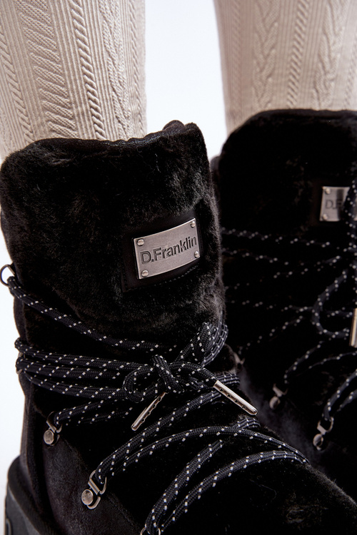 Wegańskie Śniegowce Na Platformie Wodoodporne D.Franklin DFSH371008 Czarne