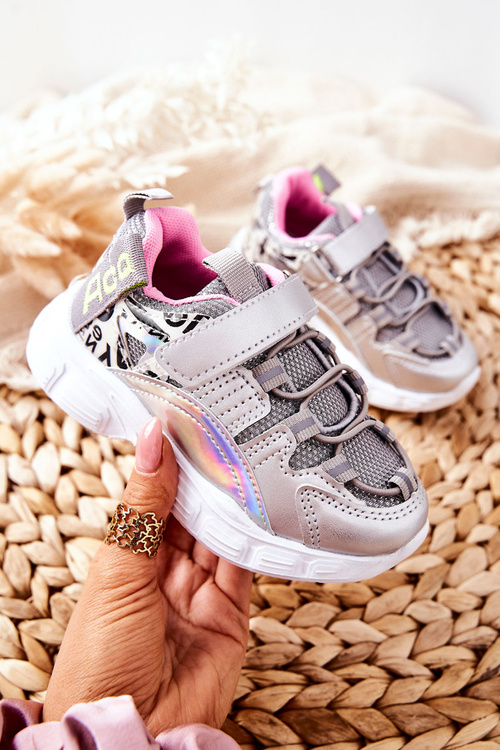 Dziecięce Sportowe Buty Na Rzepy Srebrne Vibo