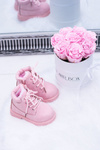 Dziecięce Ocieplane Trapery Botki Pudrowy Róż Dexter