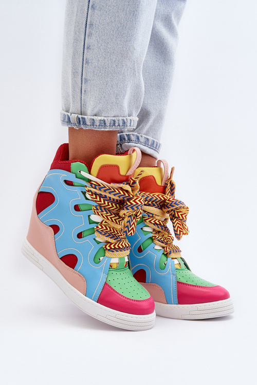 Damskie Sneakersy Na Koturnie Multikolor Leoppa