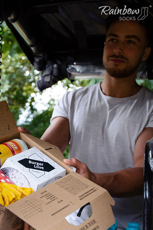 Skarpetki Rainbow Socks Meal Socks Box Burger Frytki Piwo 5 Par