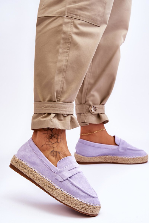 Damskie Zamszowe Espadryle Fioletowe Keyla