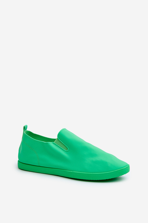 Damskie Tenisówki Trampki Slip-On Zielone Lovinia