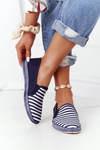Damskie Espadryle Big Star HH276002 Granatowo-Białe