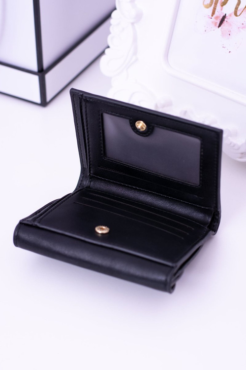 Mały Damski Czarny Portfel Portmonetka