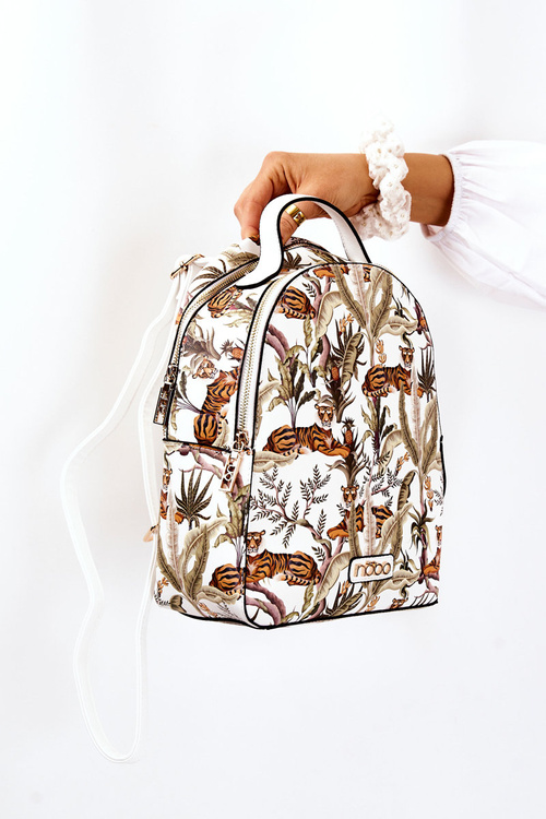 Damski Skórzany Plecak NOBO M3170-CM00 Tygrysy Białe