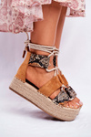 Espadryle Damskie Na Platformie Lniane Snake India