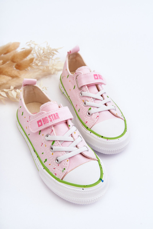Dziecięce Trampki Na Rzep Big Star LL374064 Różowe