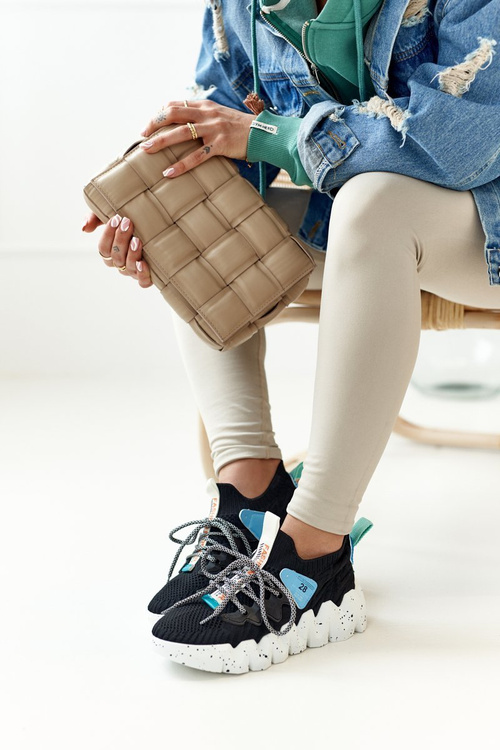 Damskie Sportowe Buty Skarpetkowe Czarne Fashion Pioneer
