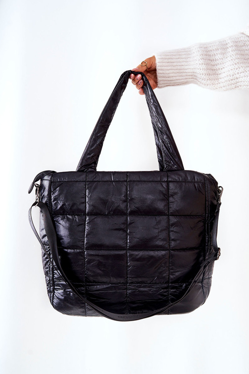 Pikowana Torebka Z Paskiem NOBO L3030 Czarna