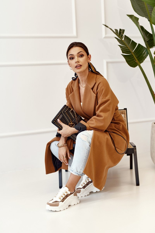 Damskie Sneakersy Na Masywnej Podeszwie Białe Daydreamer