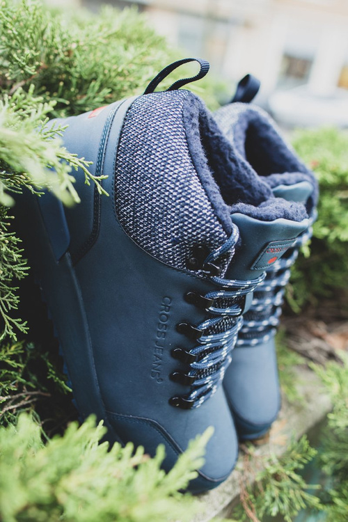 Męskie Buty Trekkingowe Cross Jeans Granatowe EE1R4115C