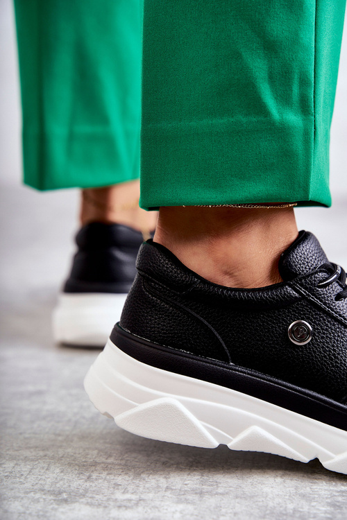 Damskie Skórzane Buty Sportowe Czarne Camrose