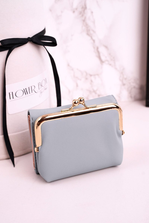 Mały Portfel Damski Zapinany Na Bigiel MILANO Niebieski