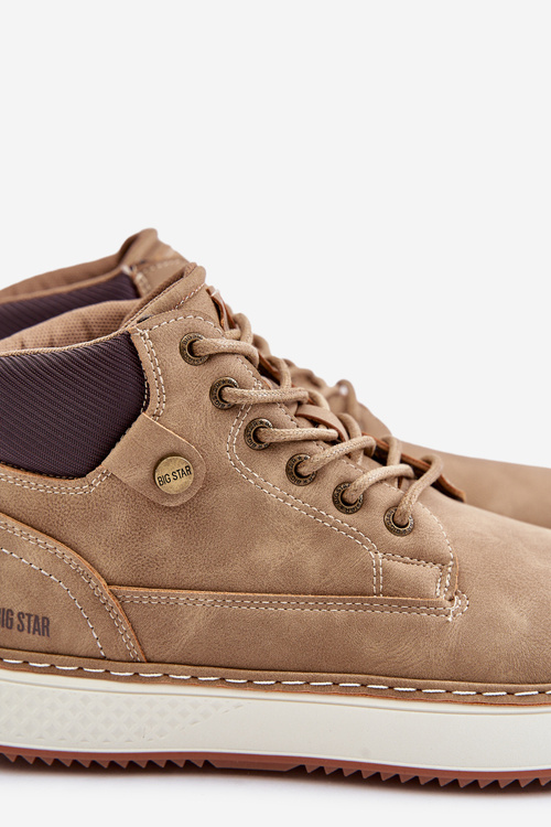 Sznurowane Botki Męskie Big Star OO174560 Hi-Poly System Brązowe