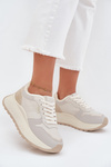 Ocieplane Sneakersy Damskie Na Platformie Big Star SS274008 HI-POLY SYSTEM Jasnobeżowe