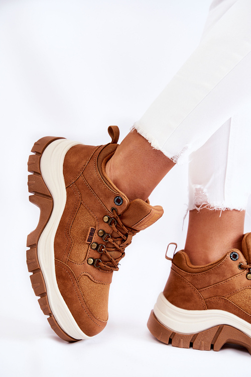 Damskie Buty Trekkingowe Trapery Memory Foam Big Star KK274362 Brązowe