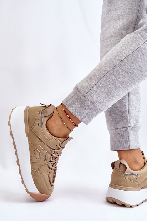 Damskie Buty Sportowe Na Platformie Beżowe Dakari