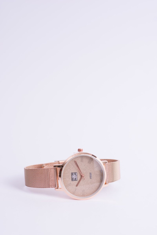 Damski Zegarek Michael John Elis Różowe Złoto / Złota Tarcza