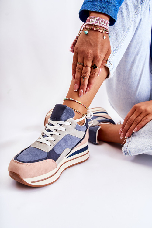 Damskie Zamszowe Buty Sportowe Niebiesko-Szare Elisse