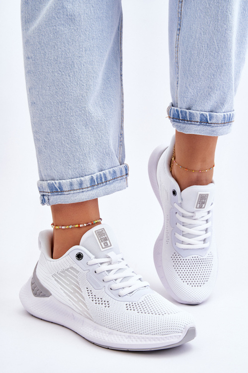 Damskie Lekkie Buty Sportowe Memory Foam System Big Star LL274297 Białe