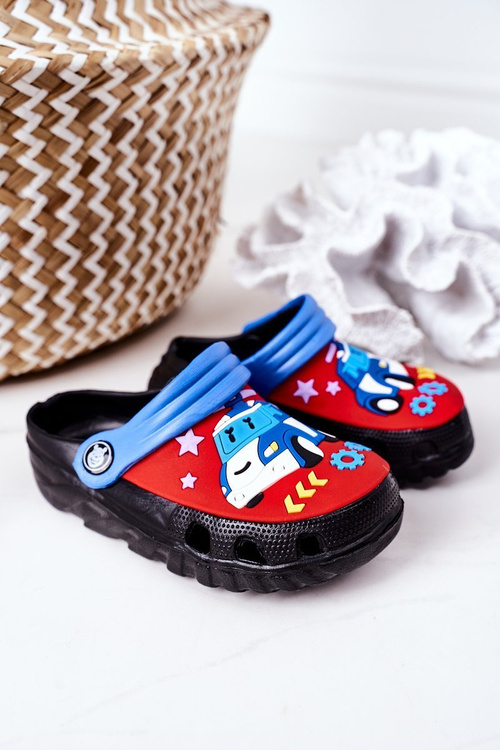 Dziecięce Piankowe Klapki Kroksy Z Samochodem Czarne