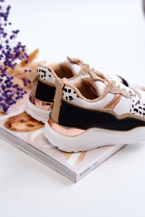 Dziecięce Sportowe Buty Sneakersy Biało-Czarne Kizzie