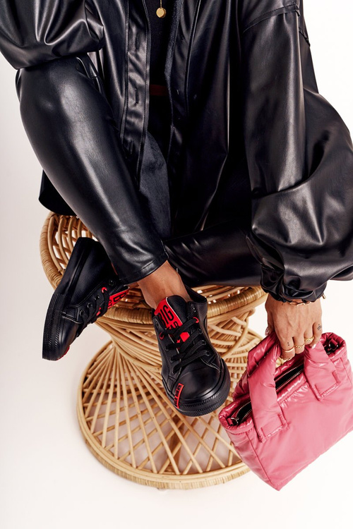 Damskie Skórzane Trampki BIG STAR EE274303 Czarne