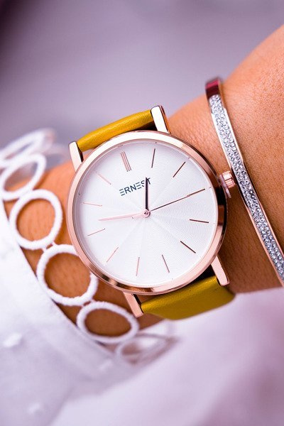 Damski Zegarek Ernest Musztardowy Cedis