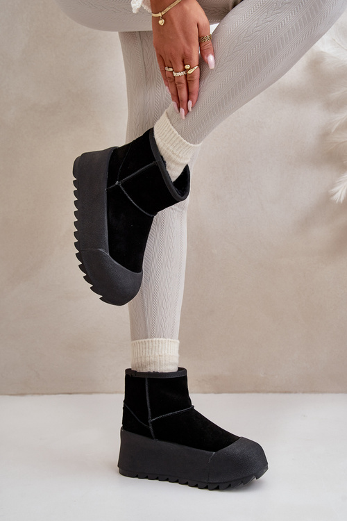 Ocieplane Zamszowe Śniegowce Na Platformie Big Star OO274A213 Czarne