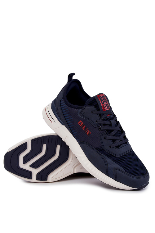 Męskie Sportowe Buty Memory Foam Big Star JJ174293 Granatowe