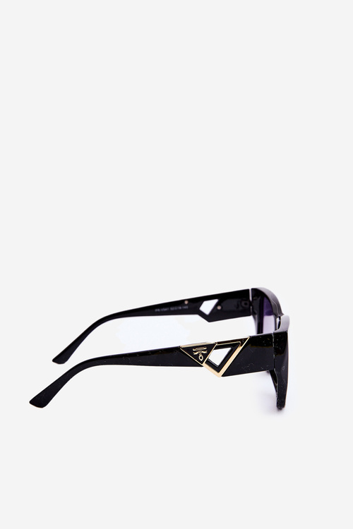 Damskie Okulary Przeciwsłoneczne Z Ozdobnymi Detalami UV400 Czarne