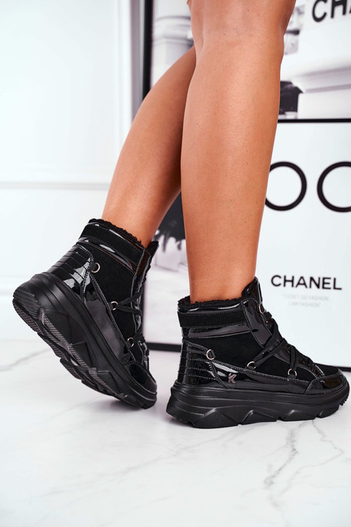 Damskie Sneakersy Śniegowce Czarne Missy