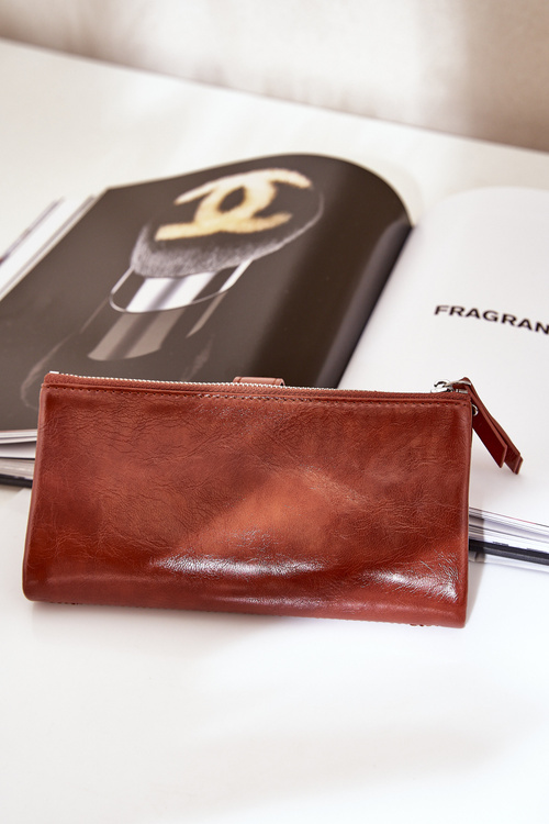 Portfel Damski Z Eko Skóry Brązowy Irinda