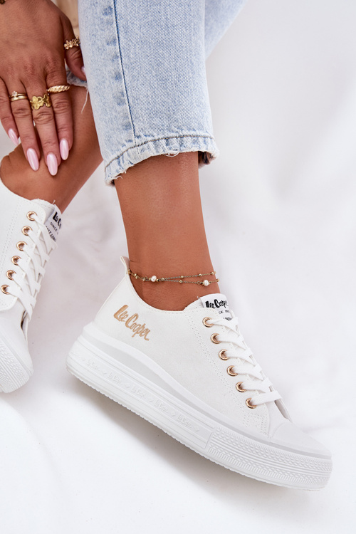 Trampki Damskie Na Platformie Lee Cooper LCW-24-44-2462L Białe