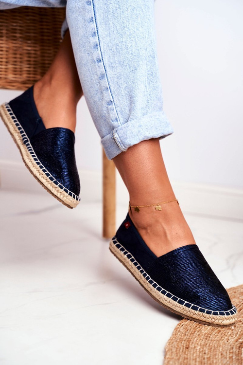Espadryle Damskie Pleciona Podeszwa Granatowe Big Star DD274A147