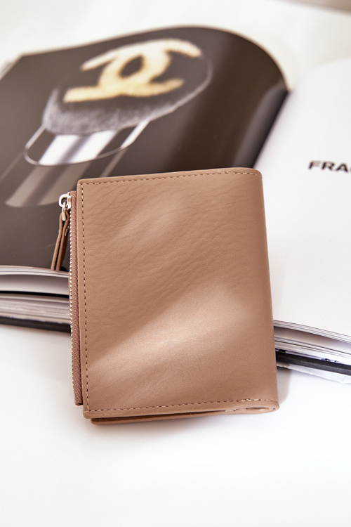 Portfel Damski Eko Skórzany Ciemnobeżowy Jezorea