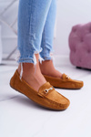 Mokasyny Damskie Lekkie Eko-zamsz Camel Think