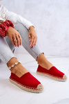 Espadryle Na Plecionej Podeszwie Big Star HH274494 Czerwone