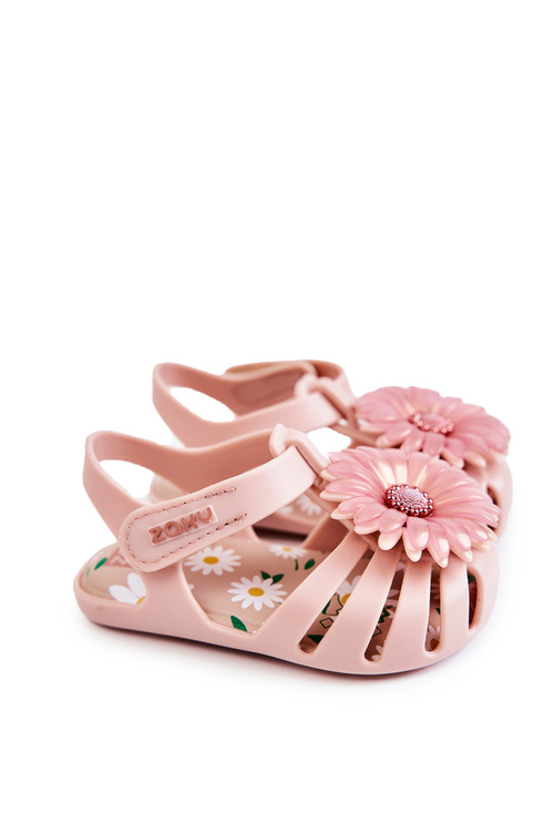Dziecięce Sandałki Na Rzep Pachnące ZAXY JJ385032 Jasnoróżowe