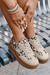 Sneakersy Damskie Na Platformie Panterka Big Star SS274763 Beżowe