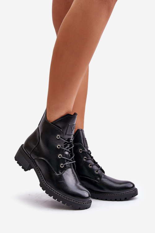 Ocieplane Botki Damskie Na Niskim Obcasie Vinceza 58136 Czarne