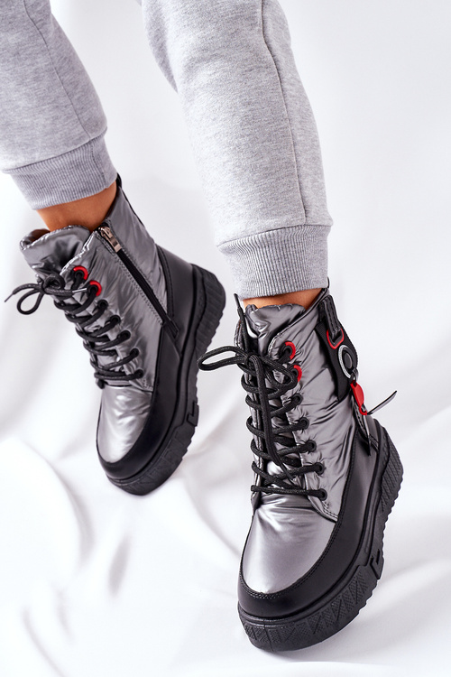 Damskie Śniegowce Srebrne Cascia