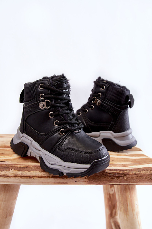 Dziecięce Botki Trapery Ocieplane Na Suwak Czarne Marvin